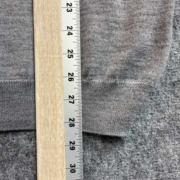 Fiji Mens Pullover Button Down Sweater Size Large Gray Wool Blend - Picture 7 of 9